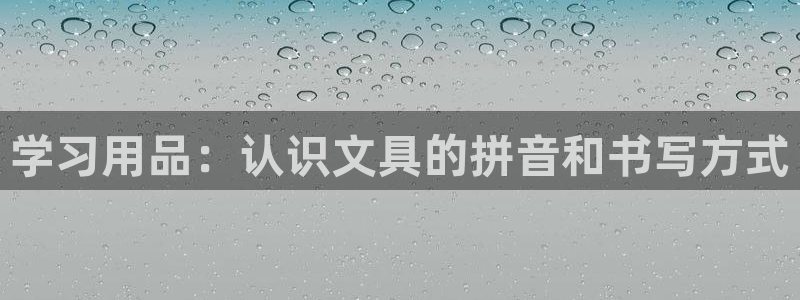 九游会网页登陆：学习用品：认识文具的拼音